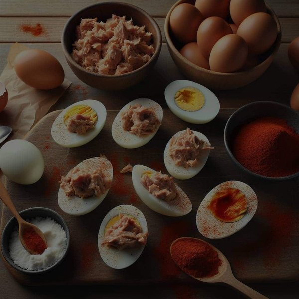 Quelle est la méthode pour des œufs farcis au thon et paprika fumé ?